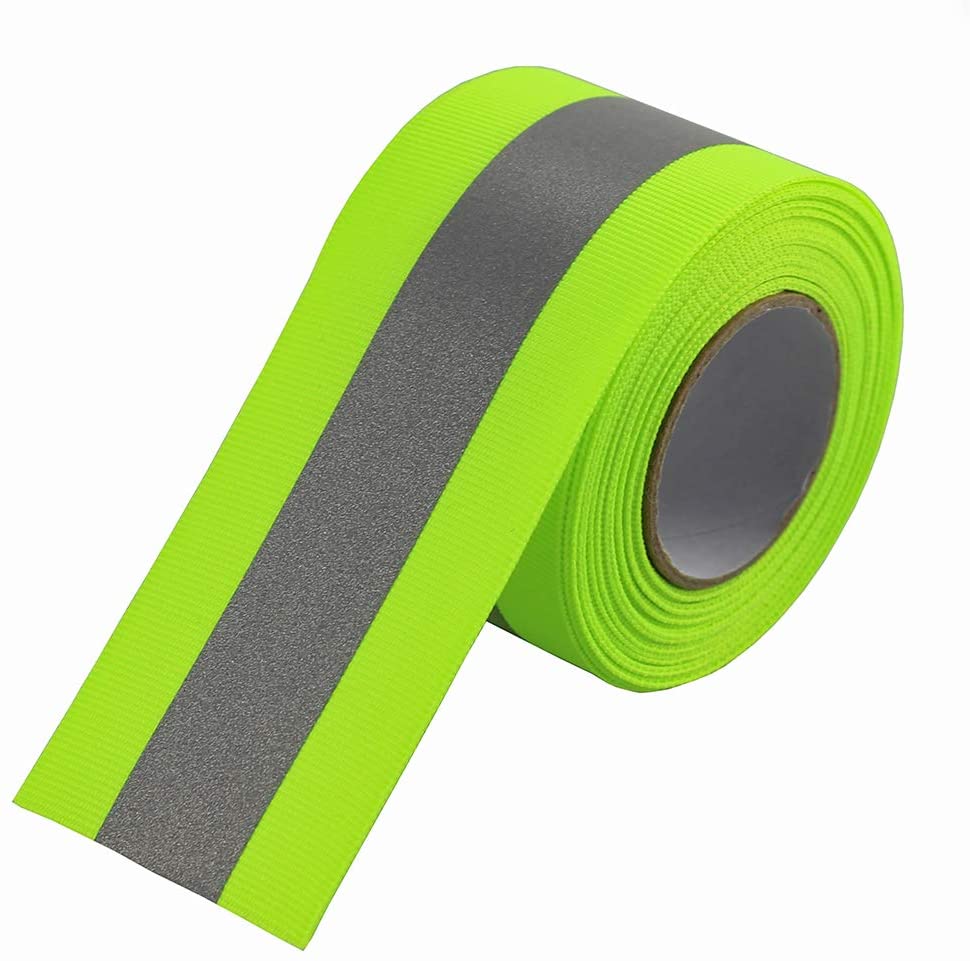 Two arms + Two legs reflective tape sewing lime/silver 50mm